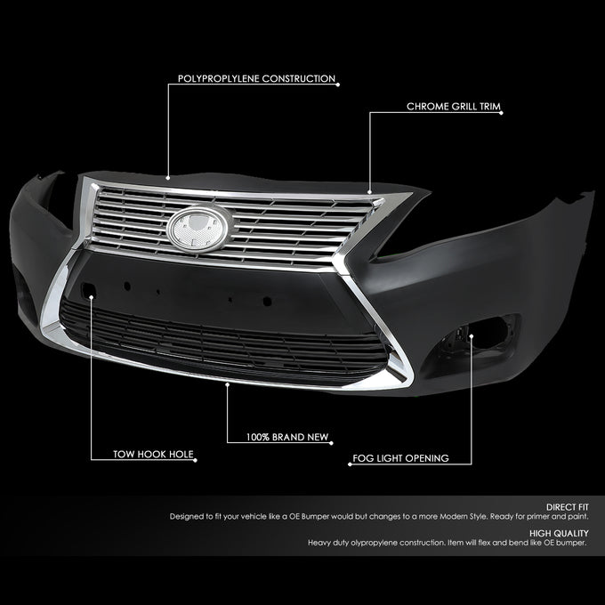 D-Motoring - 10-11 Toyota Camry Front Bumper - W Grille - Replacement - OEM Style - ABS - 2