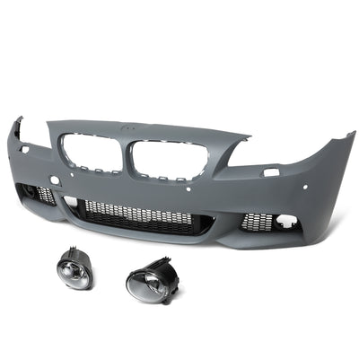 D-Motoring - 10-16 BMW 5-Series Front Bumper - W/PDC - Replacement - OEM Style - ABS - 1