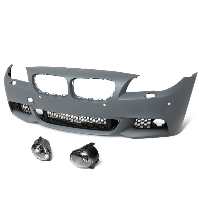 D-Motoring - 10-16 BMW 5-Series Front Bumper - W/PDC - Replacement - OEM Style - ABS - 1