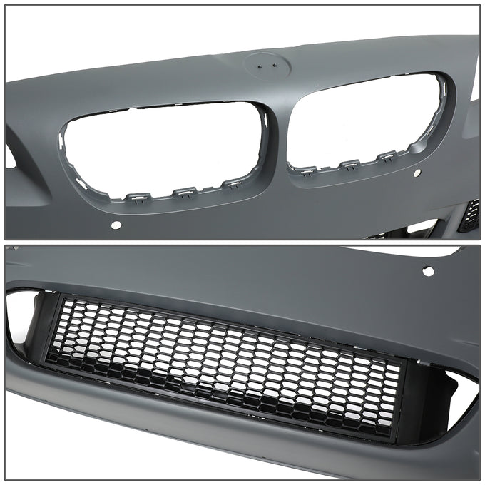 D-Motoring - 10-16 BMW 5-Series Front Bumper - W/PDC - Replacement - OEM Style - ABS - 3