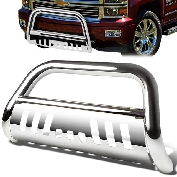 07-13 Chevy Silverado GMC Sierra 1500 Bull Bar w/Skid Plate - Stainless Steel