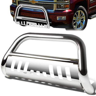 07-13 Chevy Silverado GMC Sierra 1500 Bull Bar w/Skid Plate - Stainless Steel