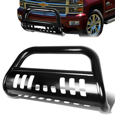 07-10 Chevy Silverado GMC Sierra 2500HD 3500HD Bull Bar w/Skid Plate - Stainless Steel - Black