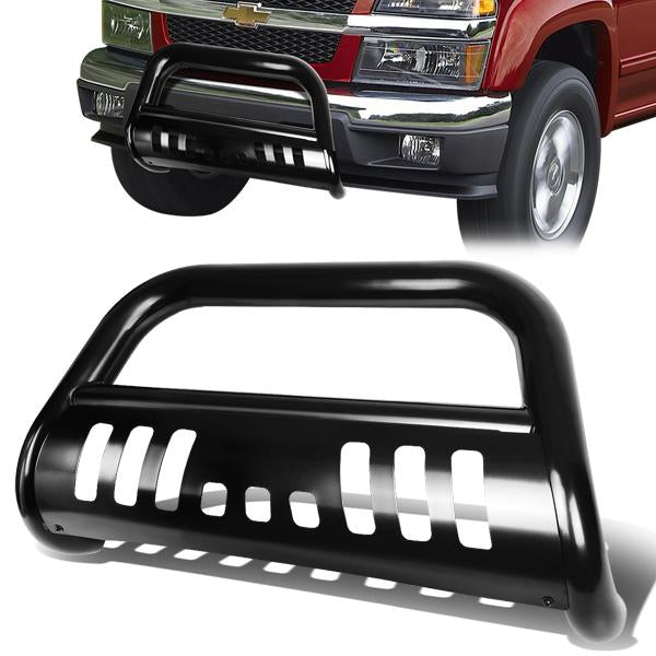 04-12 Chevy Colorado GMC Canyon Bull Bar w/Skid Plate - Stainless Steel - Black