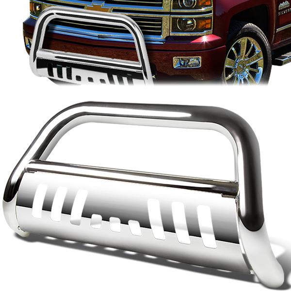 99-07 Chevy Silverado GMC Sierra 1500 Bull Bar w/Skid Plate - Stainless Steel