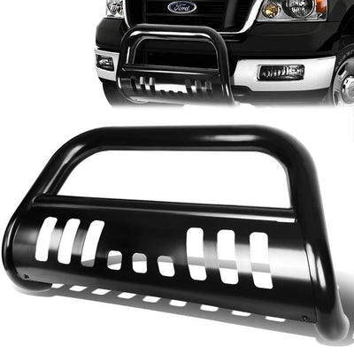 99-07 Ford F250 F350 F450 F550 Super Duty Bull Bar w/Skid Plate - Stainless Steel - Black