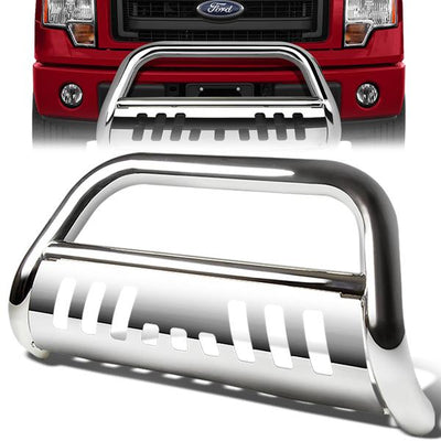 05-07 Ford F250 F350 F450 F550 Super Duty Bull Bar w/Skid Plate - Stainless Steel