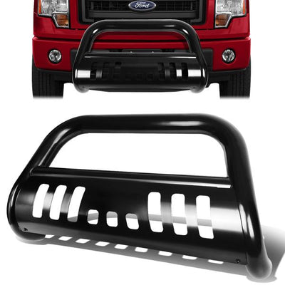 97-04 Ford F150 97-99 F250 98-02 Lincoln Navigator Bull Bar w/Skid Plate - Stainless Steel - Black