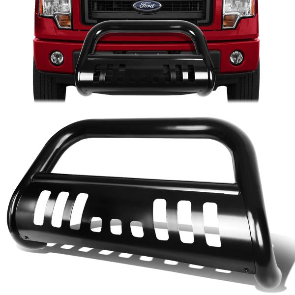 97-04 Ford F150 97-99 F250 98-02 Lincoln Navigator Bull Bar w/Skid Plate - Stainless Steel - Black