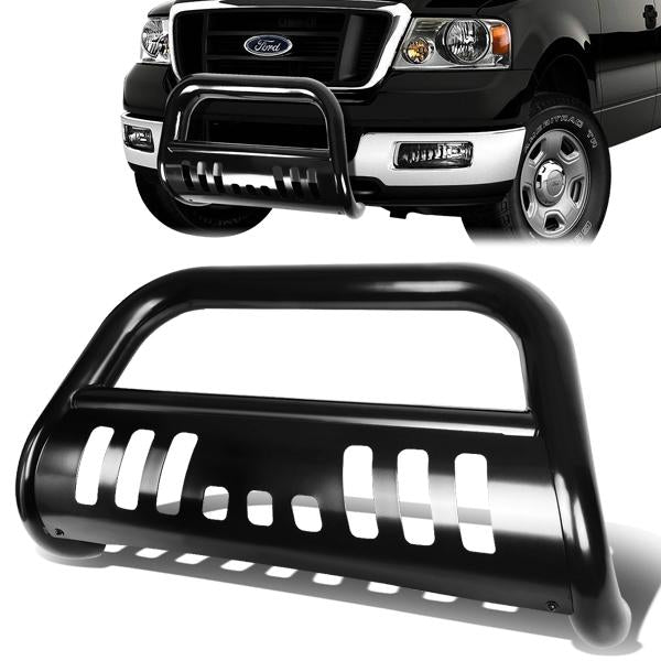 04-16 Ford F150 06-08 Lincoln Mark LT Bull Bar w/Skid Plate - Stainless Steel - Black