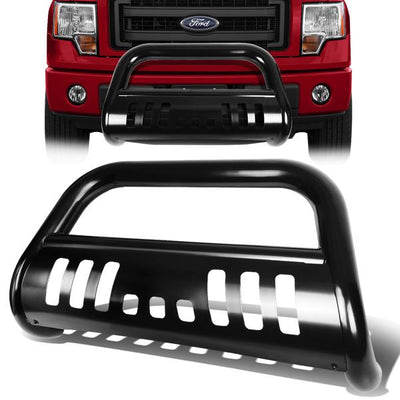 08-10 Ford F250 F350 F450 Super Duty Bull Bar w/Skid Plate - Stainless Steel - Black