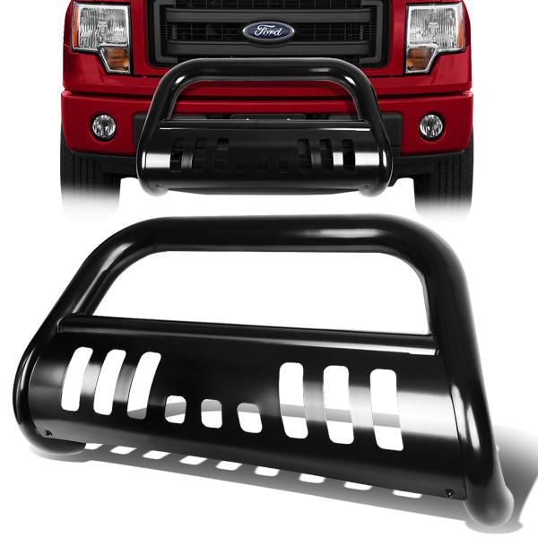 08-10 Ford F250 F350 F450 Super Duty Bull Bar w/Skid Plate - Stainless Steel - Black