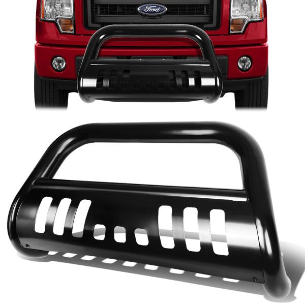 11-16 Ford F250 F350 F450 F550 Super Duty Bull Bar w/Skid Plate - Stainless Steel - Black