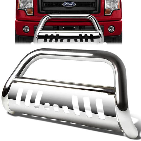 11-16 Ford F250 F350 F450 F550 Super Duty Bull Bar w/Skid Plate - Stainless Steel