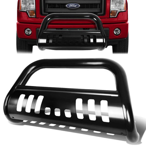 11-16 Ford Explorer Bull Bar w/Skid Plate - Stainless Steel - Black