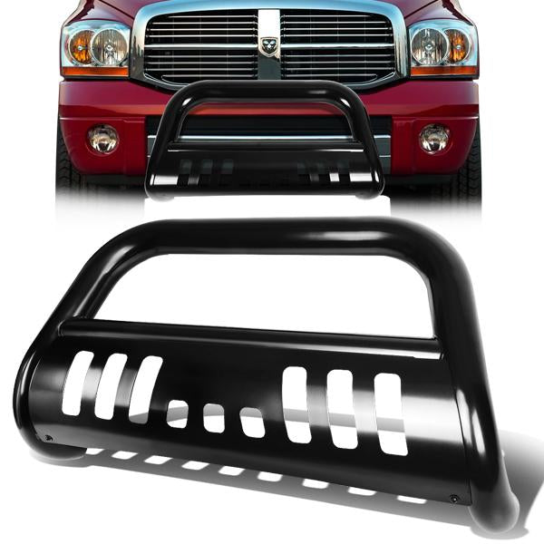 09-18 Dodge Ram 1500 Bull Bar w/Skid Plate - Stainless Steel - Black