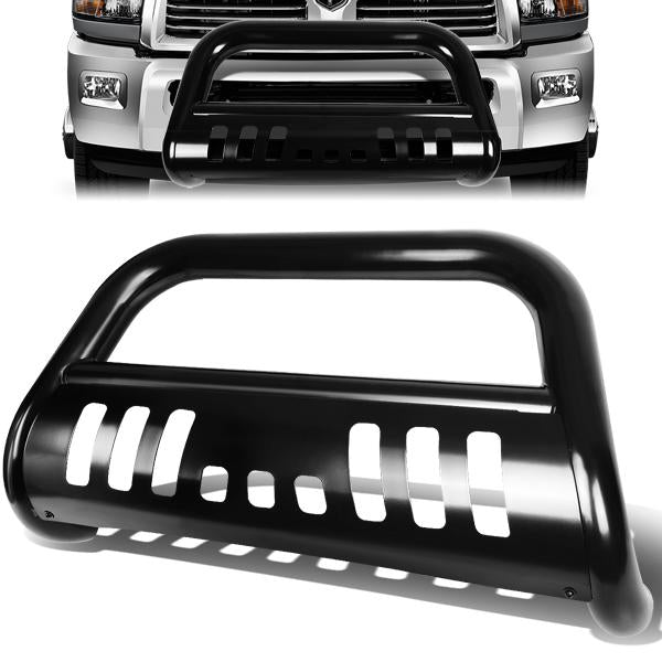 10-18 Dodge Ram 2500 3500 Bull Bar w/Skid Plate - Stainless Steel - Black
