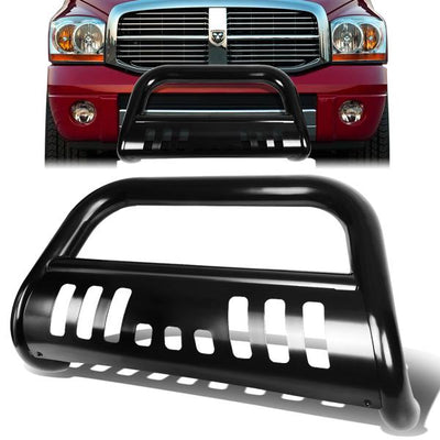 02-09 Dodge Ram 1500 2500 3500 Bull Bar w/Skid Plate - Stainless Steel - Black