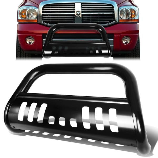 02-09 Dodge Ram 1500 2500 3500 Bull Bar w/Skid Plate - Stainless Steel - Black