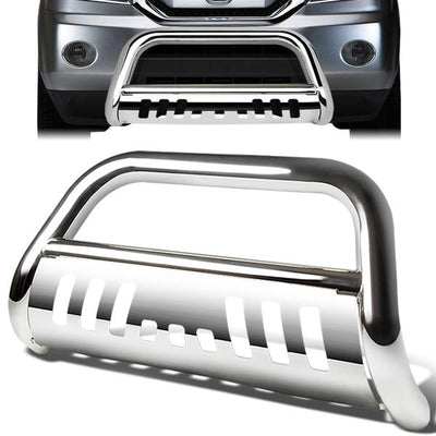 03-08 Honda Pilot 06-14 Honda Ridgeline Bull Bar w/Skid Plate - Stainless Steel