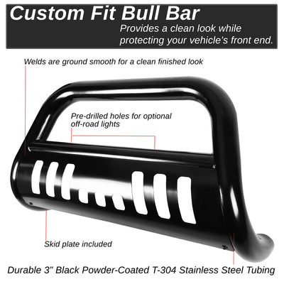 D-Motoring - Bull Bar - 3 in. - Powder-Coated - Black - 09-15 Honda Pilot - 7
