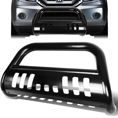 09-15 Honda Pilot Bull Bar w/Skid Plate - Stainless Steel - Black