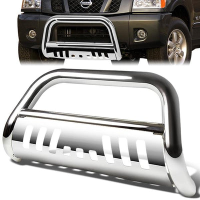 05-16 Nissan Xterra Frontier Bull Bar w/Skid Plate - Stainless Steel