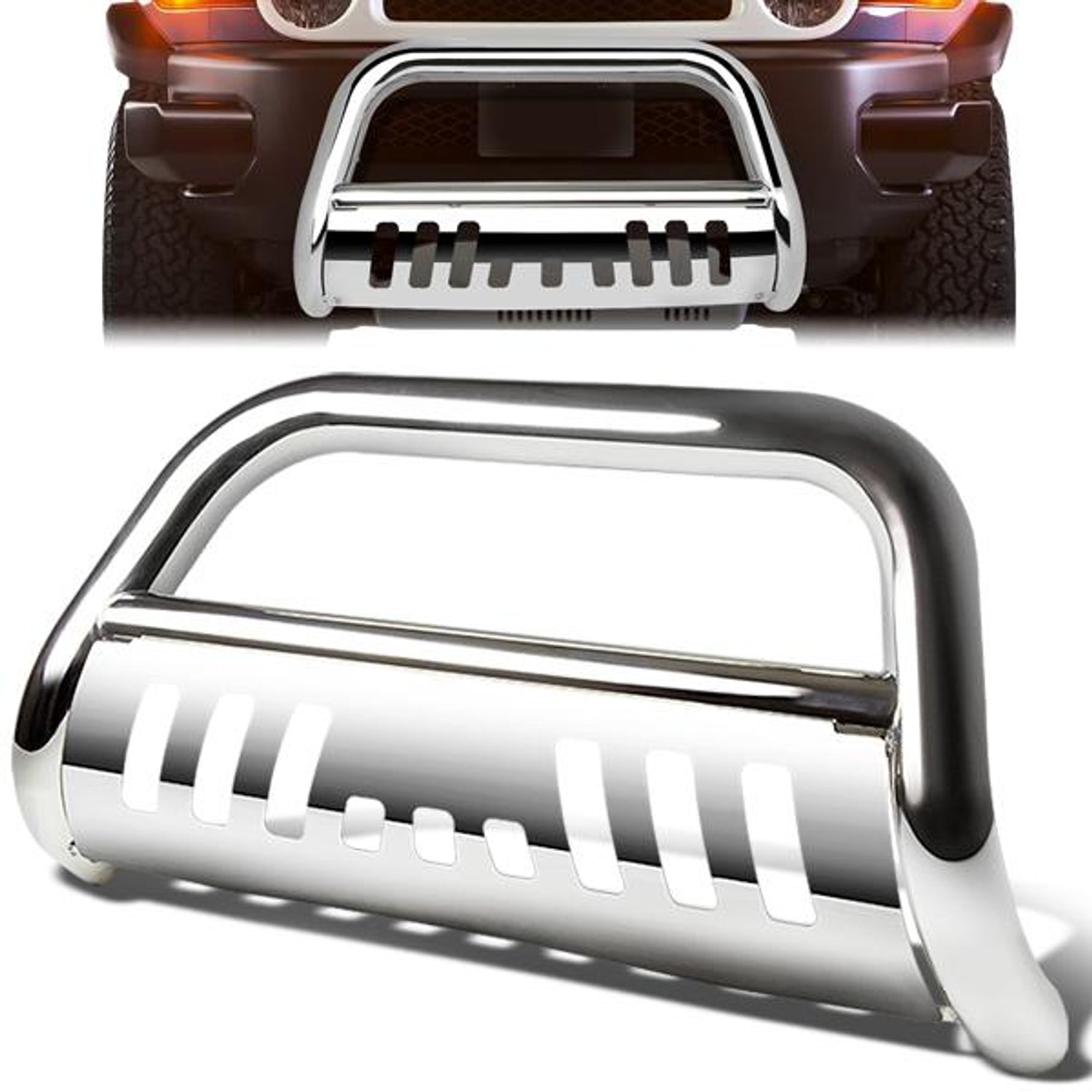 07-14 Toyota FJ Cruiser Bull Bar w/Skid Plate - Stainless Steel