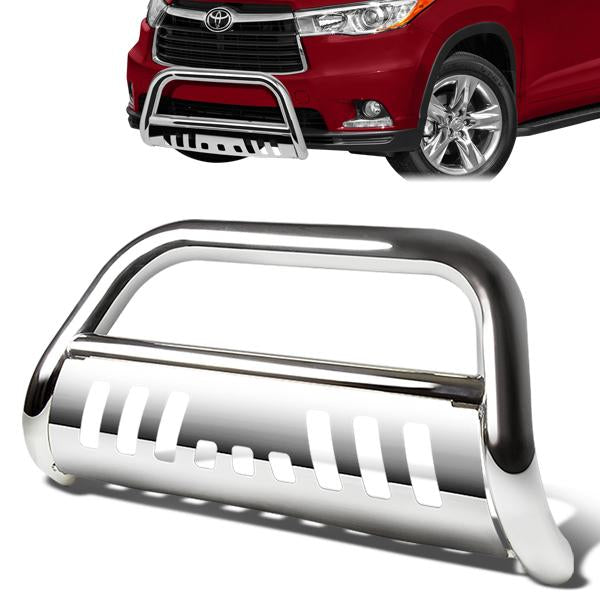 14-16 Toyota Highlander Bull Bar w/Skid Plate - Stainless Steel