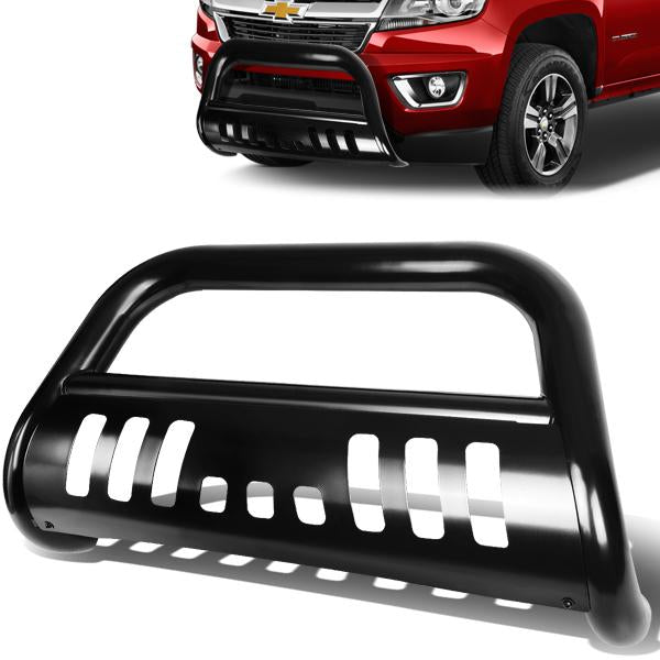 15-17 Chevy Colorado GMC Canyon Bull Bar w/Skid Plate - Stainless Steel - Black