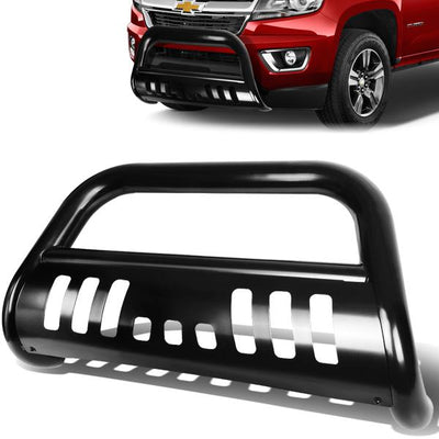 15-17 Chevy Colorado GMC Canyon Bull Bar w/Skid Plate - Stainless Steel - Black