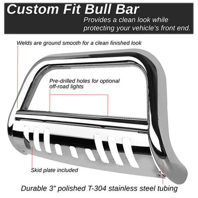 2019 Ram Truck 1500 Bull Bar - 3 in.  - Stainless Steel - BURB-042-SS - 8