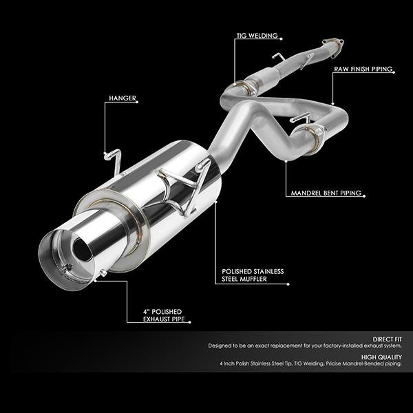 Catback Exhaust w/4.5 in. Muffler Tip <br>94-01 Acura Integra LS/GS/Special Edition