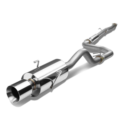 D-Motoring - Cat Back Exhaust System - W/ 4 Rolled Muffler Tip - Stainless Steel - 94-01 Integra GS/RS/LS - 3