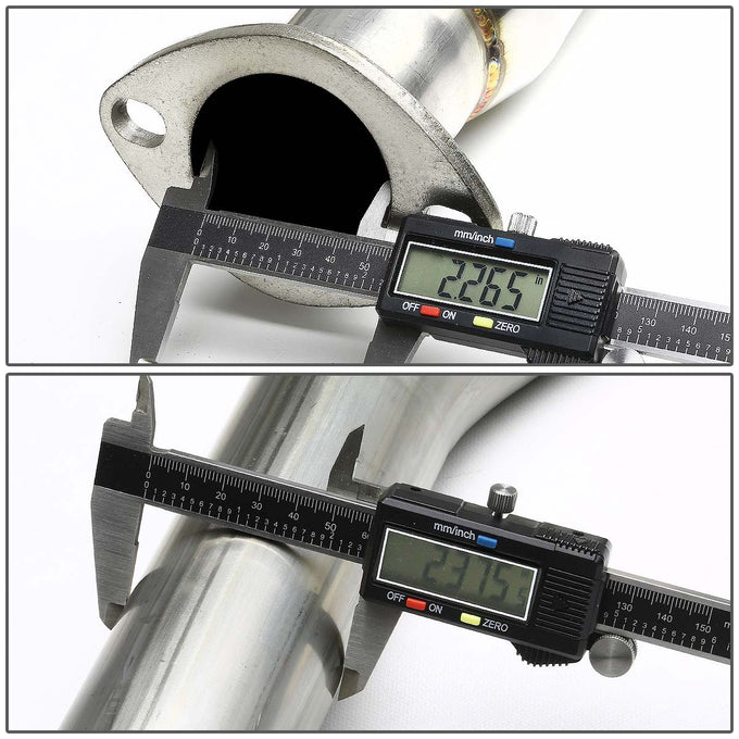 D-Motoring - Cat Back Exhaust System - W/ 4 Rolled Muffler Tip - Stainless Steel - 94-01 Integra GS/RS/LS - 6