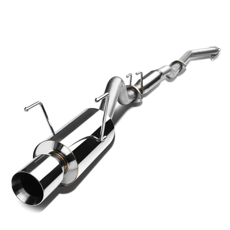D-Motoring - Cat Back Exhaust System - W/ 4 Rolled Muffler Tip - Stainless Steel - 02-06 RSX DC5 Type-S K20A2 - 1