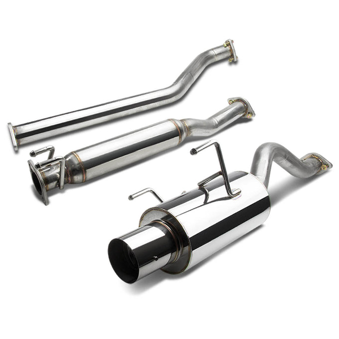 D-Motoring - Cat Back Exhaust System - W/ 4 Muffler Tip - Stainless Steel - 02-06 Acura RSX DC5 Type-S K20 - 1