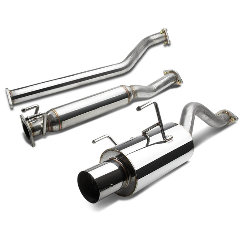 D-Motoring - Cat Back Exhaust System - W/ 4 Muffler Tip - Stainless Steel - 02-06 Acura RSX DC5 Type-S K20 - 1
