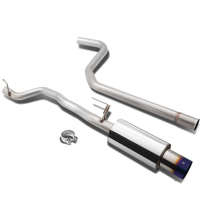 D-Motoring - Cat Back Exhaust System - W/ 4 Burnt Muffler Tip - Stainless Steel - 95-05 Chevy Cavalier LS/RS 2.2 L61 - 2