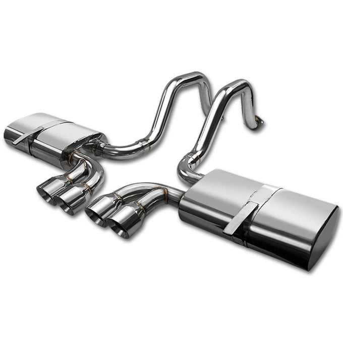 D-Motoring - Axle Back Exhaust System - 3.75 Muffler Tip - 2.5 OD Main Piping - Stainless Steel - 97-04 Chevy Corvette C5/Z06 - 1