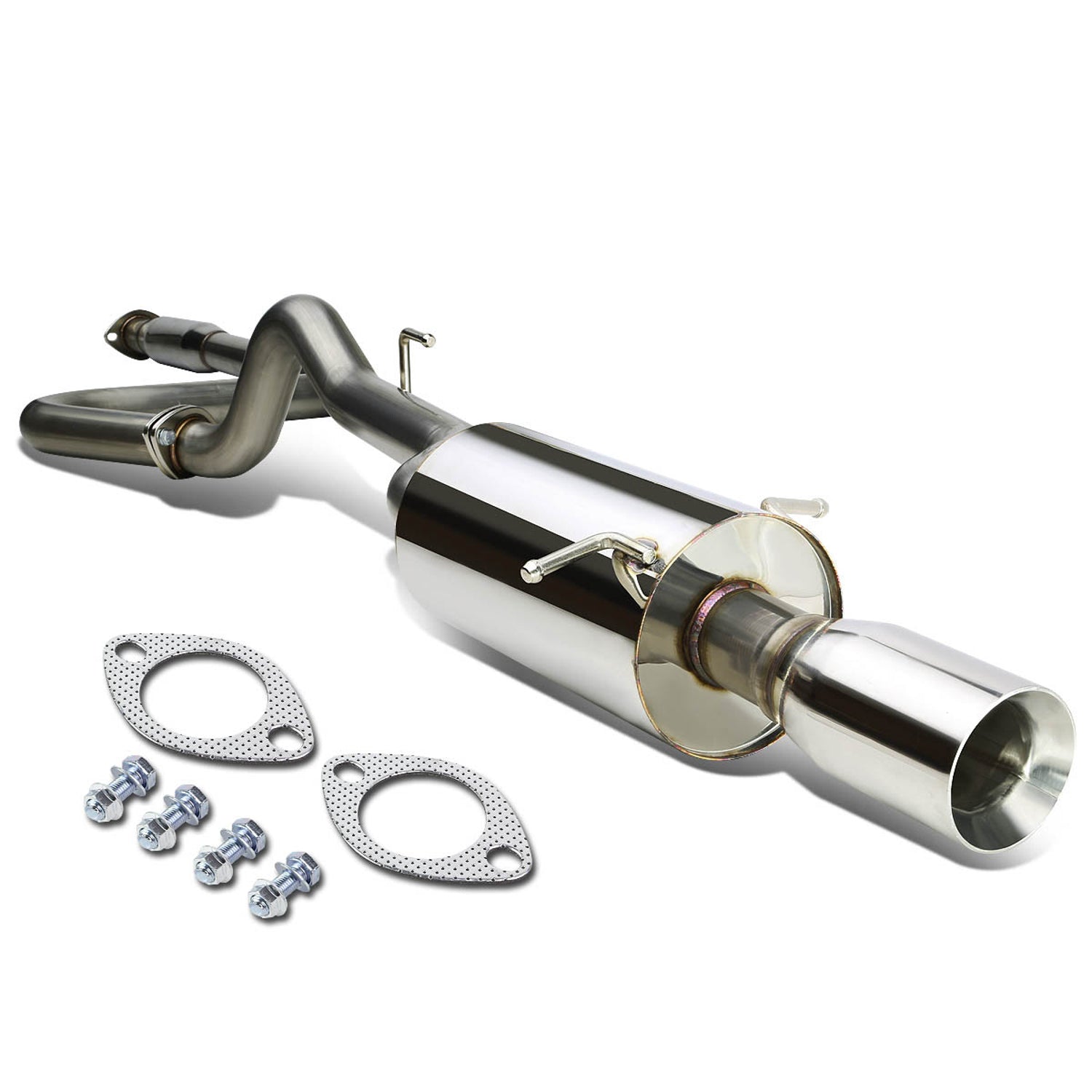 D-Motoring - Cat Back Exhaust System - W/ 3.5 Rolled Muffler Tip - Stainless Steel - 05-07 Chevy Cobalt 2.2 LS/LTZ - 1