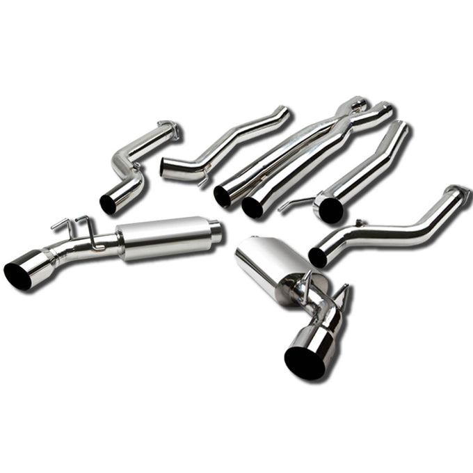 D-Motoring - Cat Back Exhaust System - W/ 4 Dual Muffler Tips - Stainless Steel - 10-15 Camaro SS/ZL1 6.2L V8 - 1