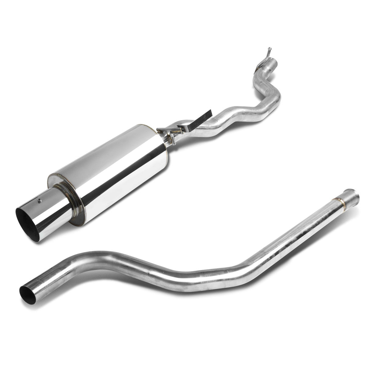 D-Motoring - Cat Back Exhaust System - W/ 4 Muffler Tip - Stainless Steel - 95-05 Chevy Cavalier LS/RS 2.2 L61 - 1