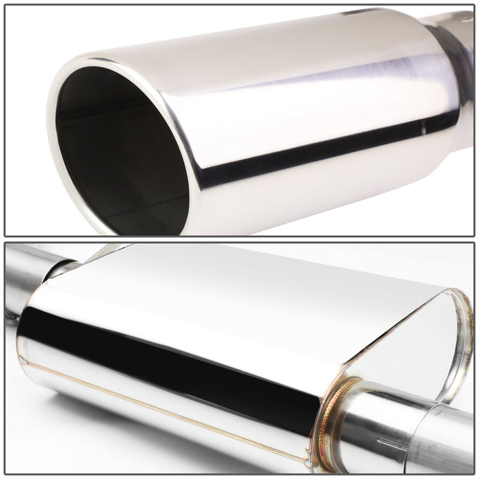 Catback Exhaust w/4 in. OD Muffler Tip <br>09-13 Chevy Silverado GMC Sierra 1500 Standard Cab