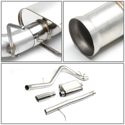 Catback Exhaust w/4 in. OD Muffler Tip <br>09-13 Chevy Silverado GMC Sierra 1500 Standard Cab