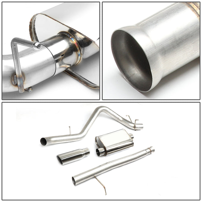 Catback Exhaust w/4 in. OD Muffler Tip <br>09-13 Chevy Silverado GMC Sierra 1500 Standard Cab