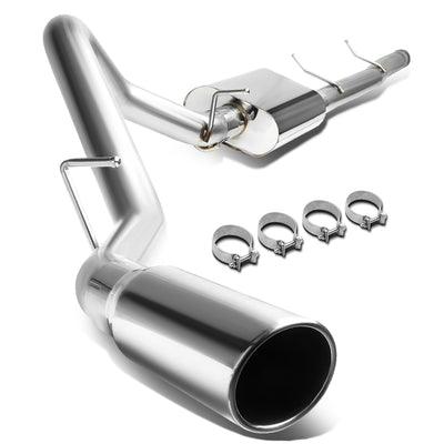 D-Motoring - Cat Back Exhaust System - W/ 4 Diagonal Muffler Tip - Stainless Steel - 07-13 Silverado/Sierra 1500 - 1