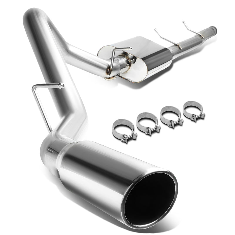 D-Motoring - Cat Back Exhaust System - W/ 4 Diagonal Muffler Tip - Stainless Steel - 07-13 Silverado/Sierra 1500 - 1