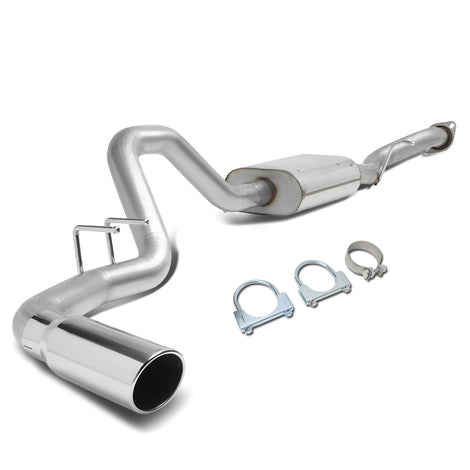 D-Motoring - Cat Back Exhaust System - W/ 4 Rolled Muffler Tip - Stainless Steel - 99-07 Chevy Silverado/Gmc Sierra 1500 - 1