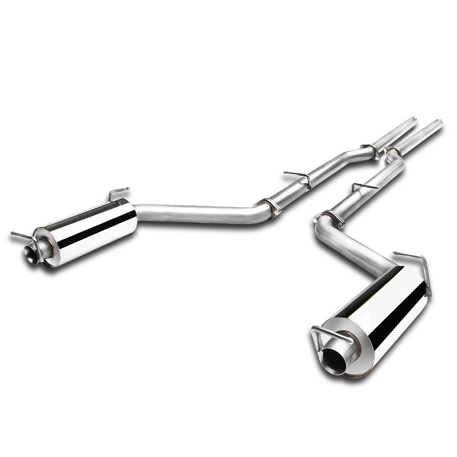 D-Motoring - Cat Back Exhaust System - W/ 2.25 Dual Muffler Tips - Stainless Steel - 11-14 Dodge Charger 3.6 V6 - 1